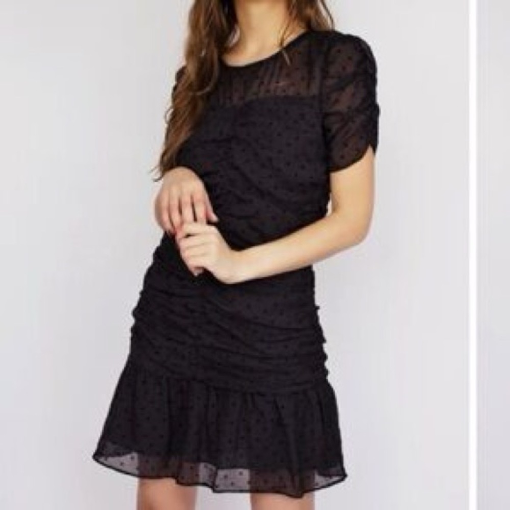 Storia Black Puff Sleeve Sheath Mini Dress
